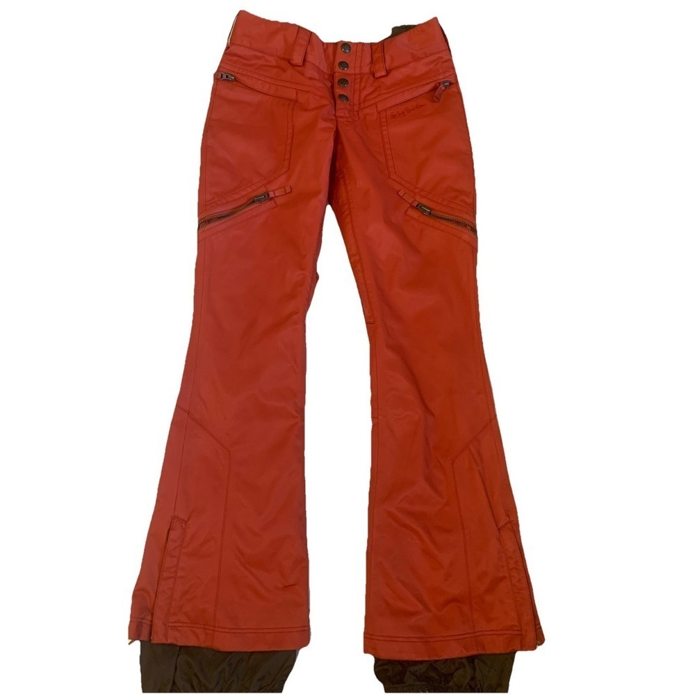 B By Burton Brown Nylon Snowboard Ski Cargo Pants Dry Ride Size XS Women Flare